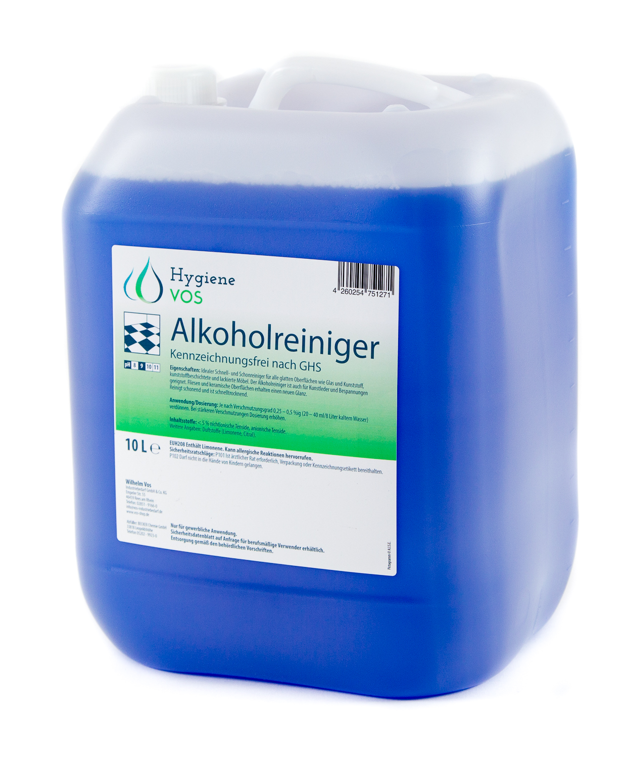 Hygiene Vos - Alkoholreiniger 5L / 10L