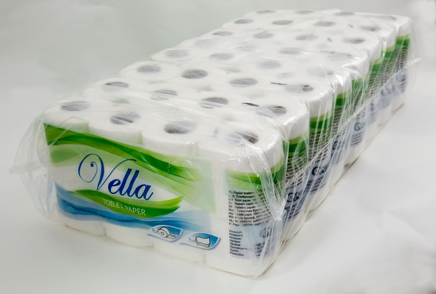 Vella Toilettenpapier 3-lagig 150 Blatt 64 Rollen
