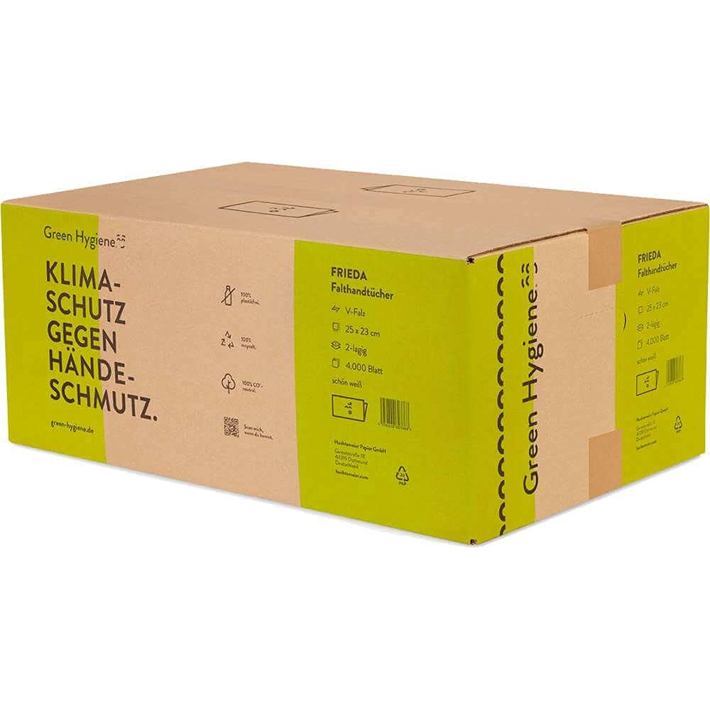 Green Hygiene - FRIEDA Falthandtücher V-Falz 2-lagig 4000 Blatt