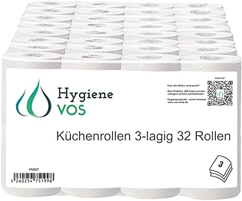 Hygiene Vos Küchenrollen 3-lagig 32 Rollen Großpackung