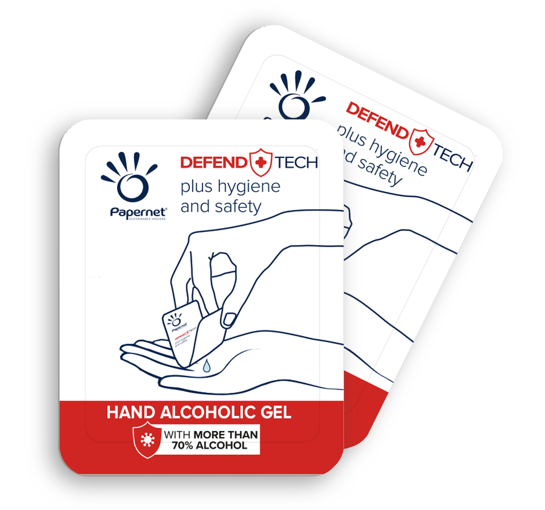 Papernet - Defend Tech Alkoholreiniger Handgel - 250 Beutel á 1 ml