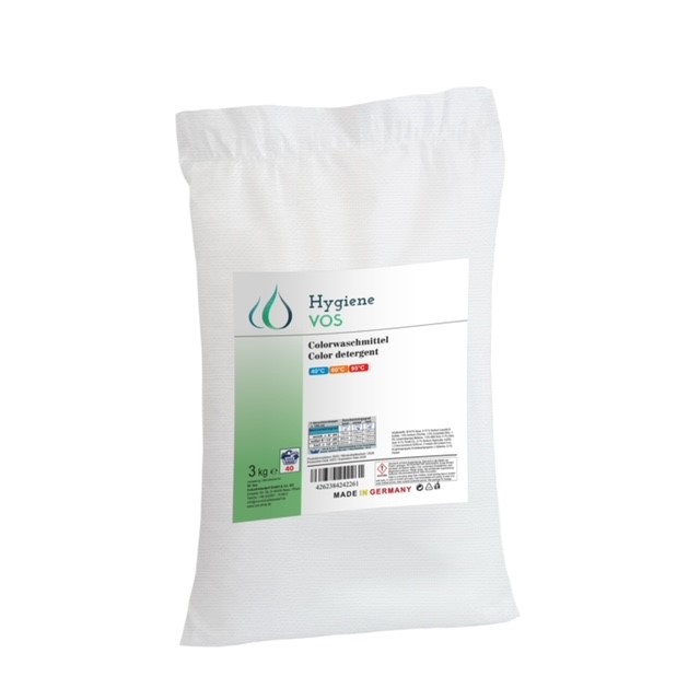 Hygiene VOS - Hochleistungs-Colorwaschmittel in 3kg Gebinde für Professionelle Ansprüche