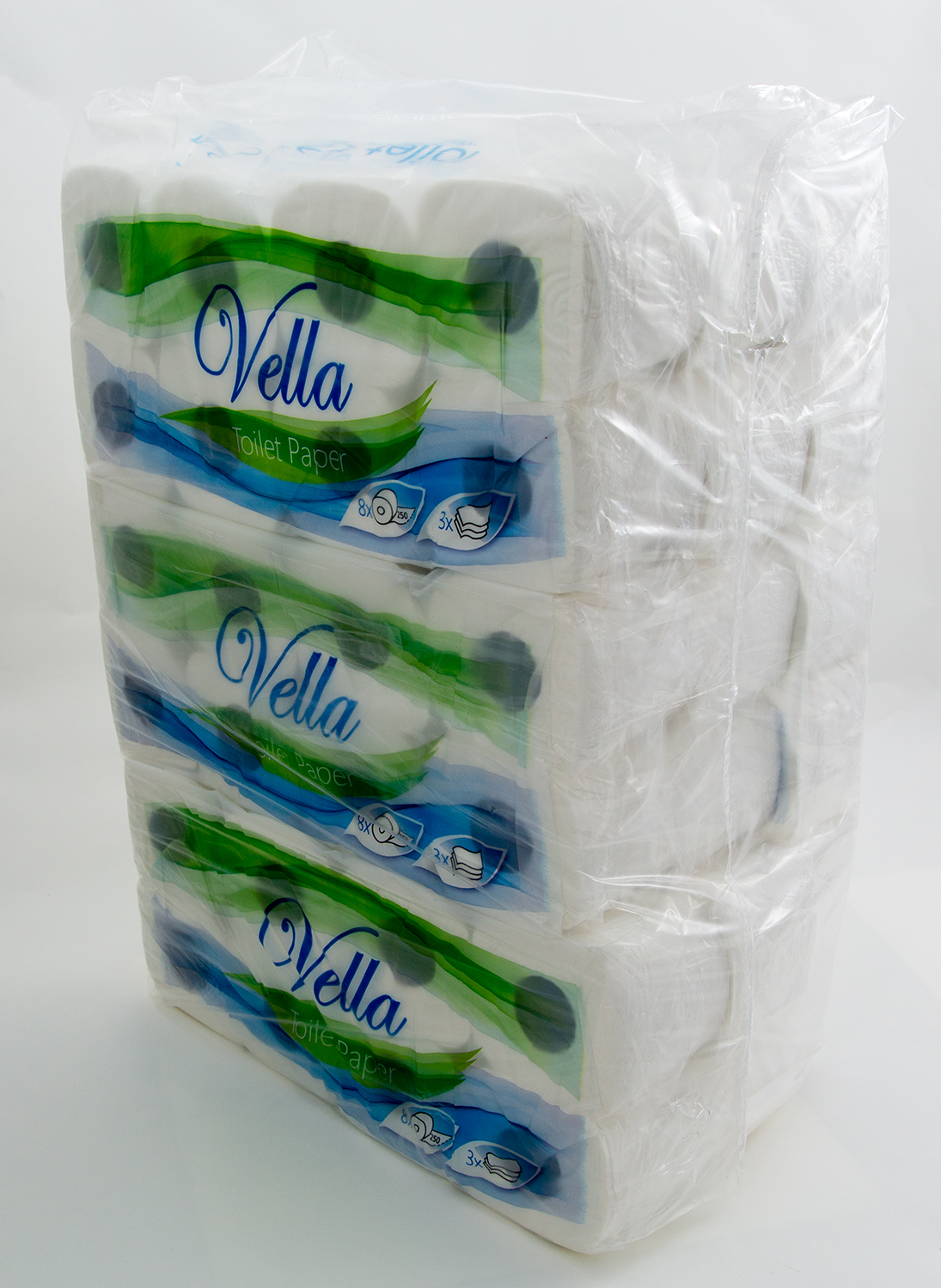 Vella - Toilettenpapier 250 Blatt 3-lagig Zellstoff - 72 Rollen